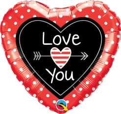 Laceys Love You Foil Heart Balloon Balloonery