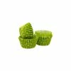 Home And Catering Mini Cupcake Liners - Lime Green W/white Dots