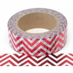 Cotton Candi Washi Tape - Foil - Red Chevron