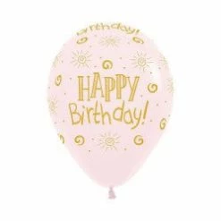 SA Balloons Happy Birthday Sunshine On Matte Pastel Pink (3) Ballet