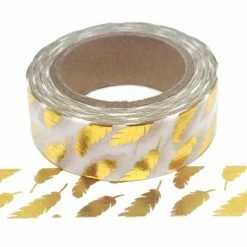 Cotton Candi Washi Tape - Gold Feathers Boho