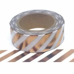 Cotton Candi Washi Tape - Rose Gold Diagonal Stripe Up In The Clouds