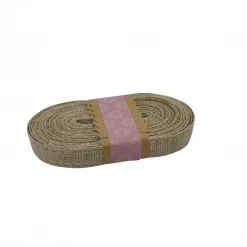 WeaveWell Ribbon - Flax Saddle Stitch - Natural / Pink
