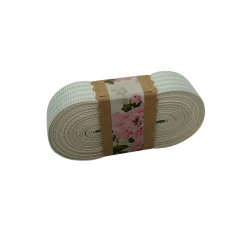 Must Love Party Baby Dinosaur Ribbon - Petersham Striped - Cream / Blue