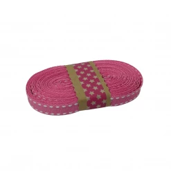 WeaveWell Ribbon - Petersham With Saddle Stitch - Candy Pink / White
