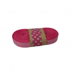 WeaveWell Ribbon - Petersham Striped - Cerise Pink / White
