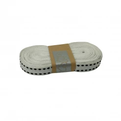 WeaveWell Ribbon - Petersham With Saddle Stitch - White / Black