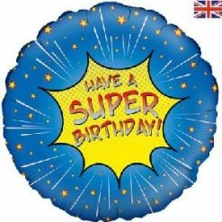 Party Express Round Happy Birthday Superhero Foil Balloon Design Superheros