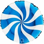 Party Express Candy Swirl Blue Foil Balloon