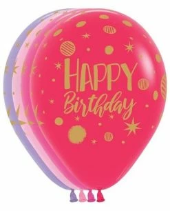 SA Balloons All Over Sparkles Happy Birthday Balloons (3 X Per Pack) (SELECT YOUR COLOUR) Balloonery