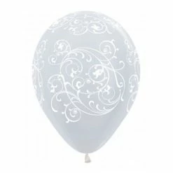 SA Balloons Balloons - Satin Pearl White Filigree (3)