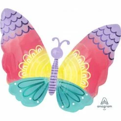 SA Balloons Pastel Tye Dye Butterfly Foil Balloon