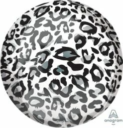 SA Balloons Into The Wild Snow Leopard Print Orb
