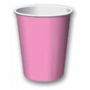Party Express Plain Candy Pink Paper Cups (8)