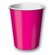 Party Express Plain Hot Magenta Paper Cups (8) Tabletop