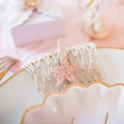 Artyfetes Mermaid Starfish Pink Gold White Glitter Pegs