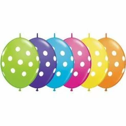 Laceys Tropical Polka Dots Assorted Link O Loon Balloons Rainbows & Unicorns