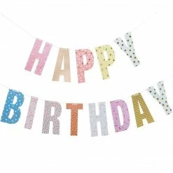 Rico Design Vintage Floral Tea Happy Birthday Garland