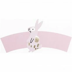 Rico Design Pink Bunny Paper Sleeves For Paper Cups (CUPS NOT INCLUDED)