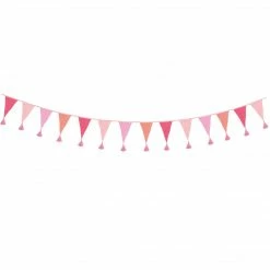 Talking Tables Pink Fabric Bunting With Tassels