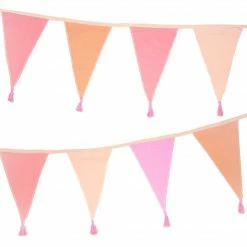 Talking Tables Pink Fabric Bunting With Tassels