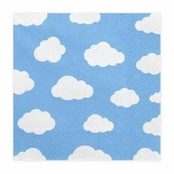 Party Deco Tabletop Clouds On Blue Napkins
