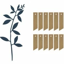 Party Deco Navy Branch With Leaves Decoration Set Gift Tags