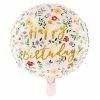 Party Deco Boho Happy Birthday Light Pink Foil Balloon