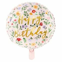 Party Deco Boho Happy Birthday Light Pink Foil Balloon