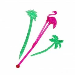 Talking Tables Tropical Fiesta Stirrer And Pick Set Flamingo