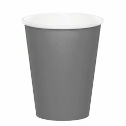 Party Express Plain Glamour Grey Paper Cups Tabletop