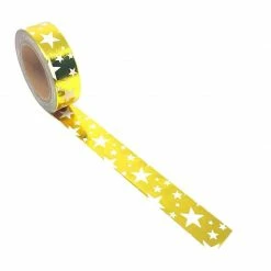 Must Love Sales 2022 27 Cotton Candi Washi Tape - Foil - Gold With White Stars