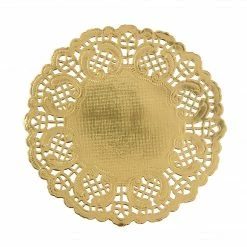 ROFOR Mini Metallic Gold Lace Doilies