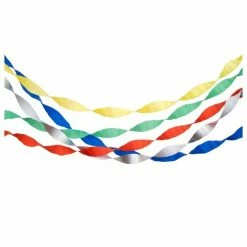 Meri Meri Construction Birthday Bright Crepe Paper Streamers (x 5)
