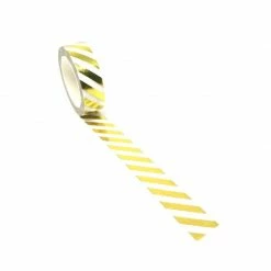 Cotton Candi Washi Tape - Gold Diagonal Stripe