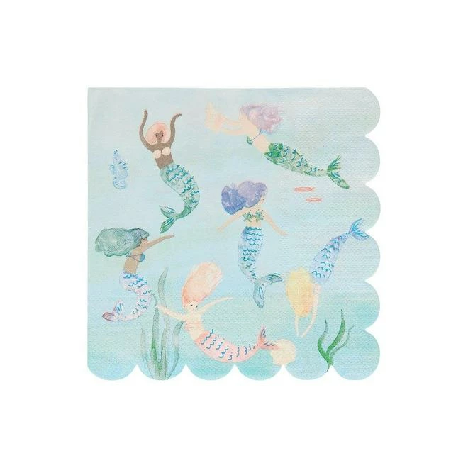 Meri Meri Mermaid Swimming Napkins Tabletop 1 Meri Meri Mermaid Swimming Napkins Tabletop