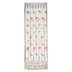 Meri Meri Floral Pattern Candles (set Of 16) Bunny