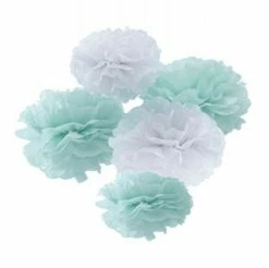 Ginger Ray Mint & White Pom Poms Bunny