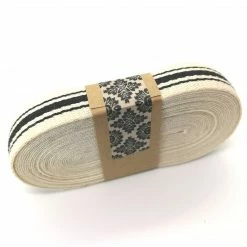 WeaveWell Fire Truck Ribbon - Cotton - Natural / Black