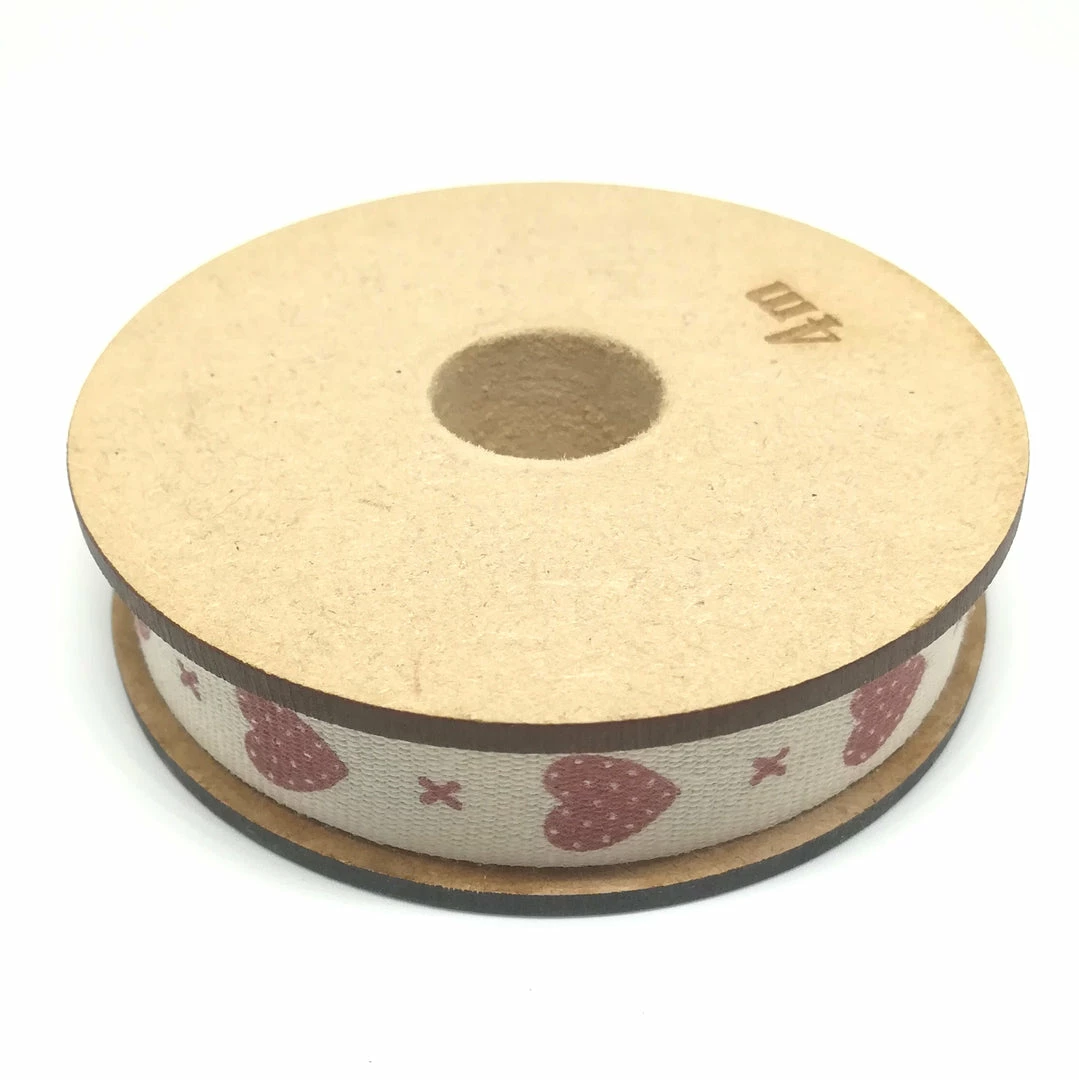 Dazzling Daisies Cotton Ribbon - Red Hearts 1 Dazzling Daisies Cotton Ribbon - Red Hearts