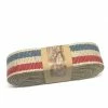 WeaveWell Ribbon - Flax Striped - Natural / French Red / French Blue