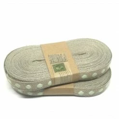 WeaveWell Ribbon - Flax Woven Dot - Natural / Mint