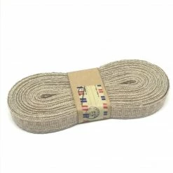 WeaveWell Ribbon - Flax Saddle Stitch - Natural / Dusky Pink