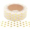 Cotton Candi Washi Tape - Foil - White With Gold Dots