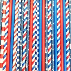 Must Love Party Pop Of Colour - Nautical Paper Straws