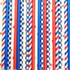 Must Love Party Pop Of Colour - Reds & Blues Paper Straws