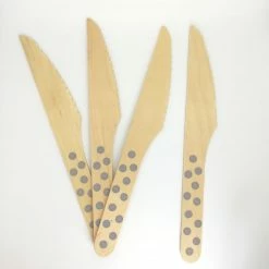 ROFOR Wooden Cutlery - Grey Dotted Knives