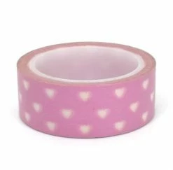 Cotton Candi Washi Tape - Pink With White Heart