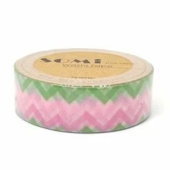 Cotton Candi Washi Tape - Pink And Green Chevron