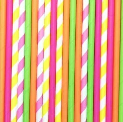 Must Love Party Pop Of Colour - Tropical Paper Straws